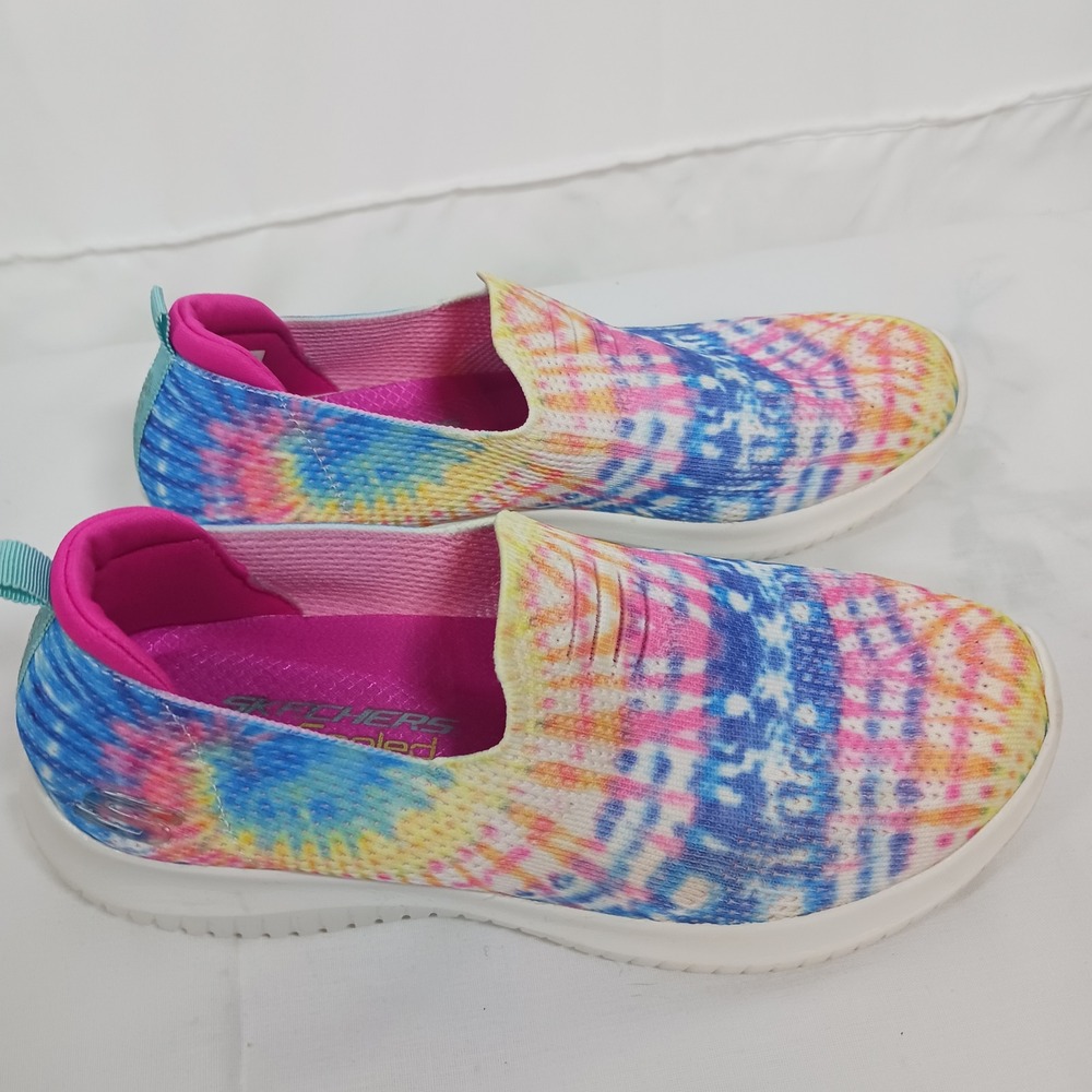 Skechers Ultra Flex Sneakers Womens 7 Multi Color Excellent Tie Dye Slip On - Picture 4 of 7